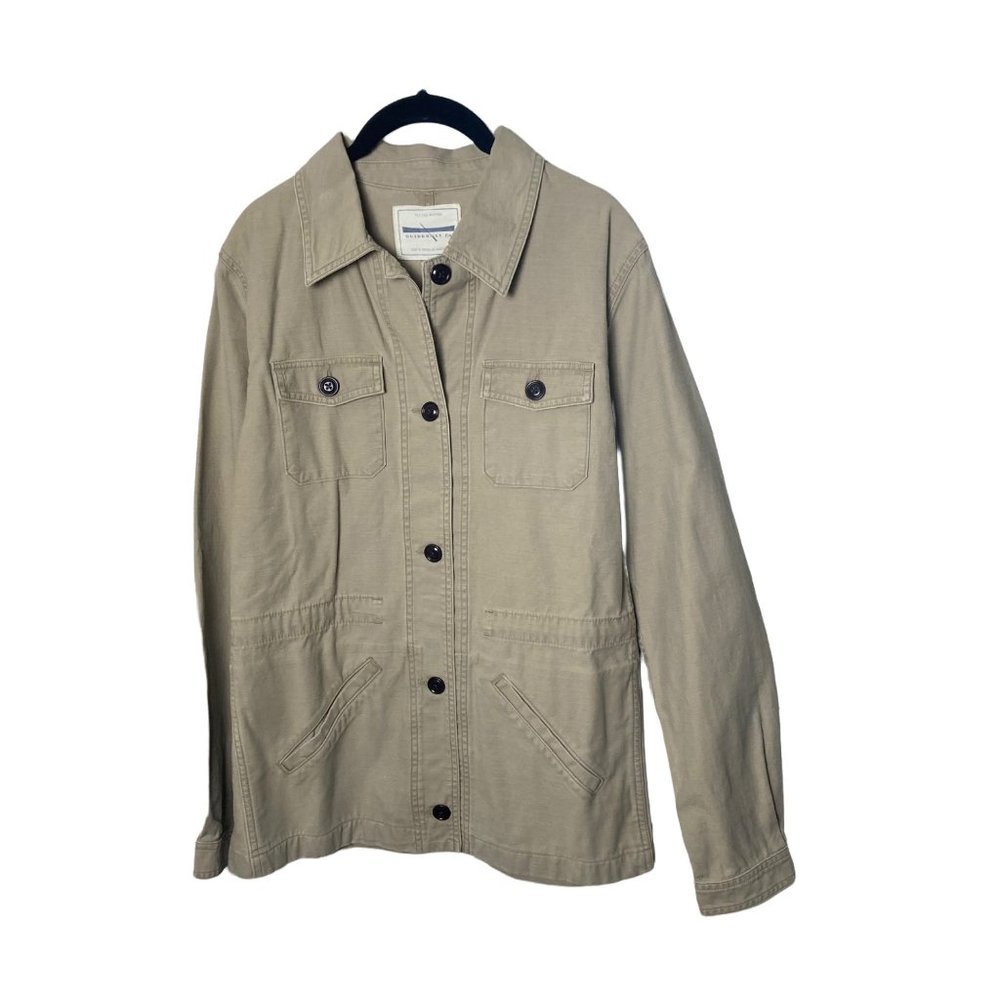Guideboat Co. Women Size Medium Tan Shacket Jacket NWOT Long Sleeves 100% Cotton